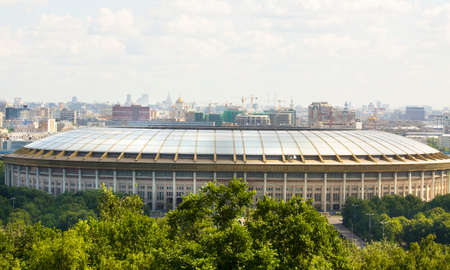 MOSCOW - JUNE 13, 2013: Big sport arena of stadium "Luzhniki". has been built in 1956, from 2013 till 2015 under reconstruction to the World Football championship in 2018.のeditorial素材