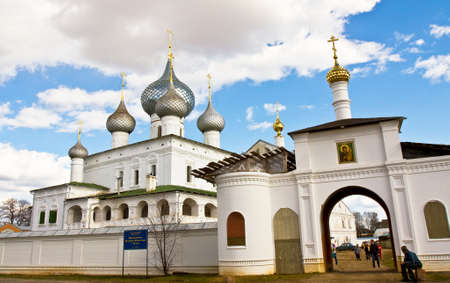 UGLICH, RUSSIA - MAY 01: Orthodox Resurrection monastery, May 01, 2013 in Uglich, Russia, built in 13 century.のeditorial素材