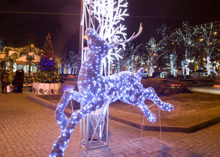 MOSCOW - DECEMBER 22, 2014: Christmas illumination on Tverskoy boulevard street.のeditorial素材