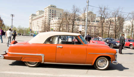 MOSCOW - APRIL 27, 2014: retro car dodge on rally of classical cars, organized by Russian Club of...
