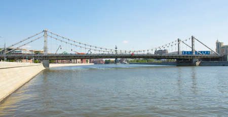 MOSCOW - MAY 23, 2014: Krymsky bridge on Moskva-river, has been built in 1938 year.のeditorial素材