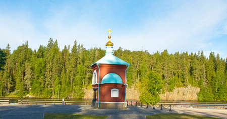 Island Valaam on Ladoga lake on North of Russia, Saint Nicholas chapel.の写真素材