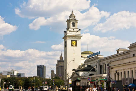 MOSCOW - AUGUST 14, 2010: Kievsky railway station, has been built in 1918 year.のeditorial素材