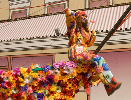 MOSCOW - AUGUST 23, 2014: Street festival devoted to reconstruction of Pyatnitskaya street in historical centre of the city, performance of street theatre.のeditorial素材