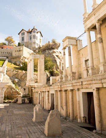 PLOVDIV, BULGARIA - NOVEMBER 09, 2015: Ancient theatre built in II centuryのeditorial素材