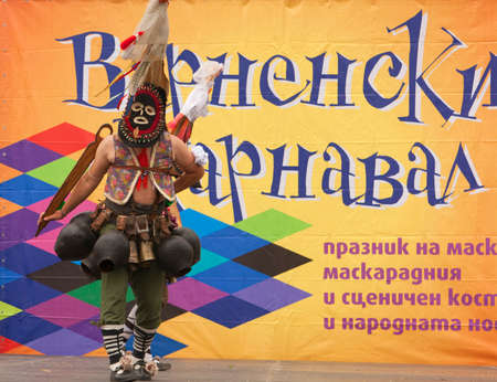 VARNA, BULGARIA - APRIL 28, 2018: Carnival Holiday of masks, carnival and theater costumes and national costumesのeditorial素材