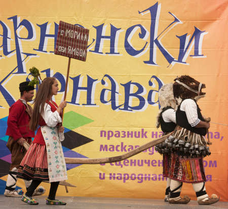 VARNA, BULGARIA - APRIL 28, 2018: Carnival Holiday of masks, carnival and theater costumes and national costumesのeditorial素材