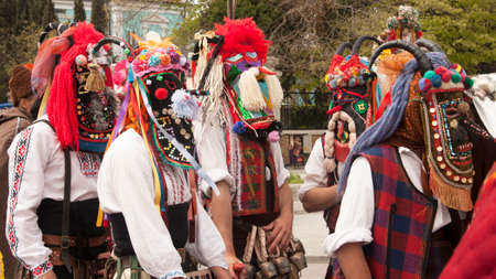 VARNA, BULGARIA - APRIL 29, 2017: Carnival Holiday of masks, carnival and theater costumes and...