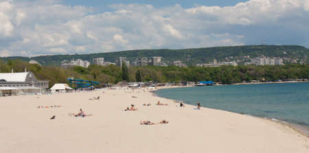 VARNA, BULGARIA - MAY 11, 2015: City beach.のeditorial素材