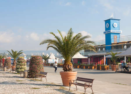 VARNA, BULGARIA - OCTOBER 01, 2016: promenade in sea port.のeditorial素材