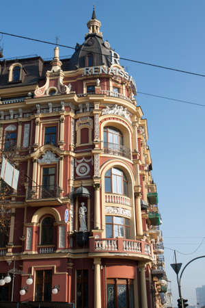 UKRAINE - NOVEMBER 10, 2018: Hotel Renaissance, historical building, landmark of architecture beginning of XX century.のeditorial素材