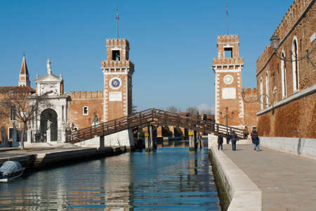 VENICE, ITALY - FEBRAURY 15, 2020: Military marine museum in historical building Arsenal.のeditorial素材