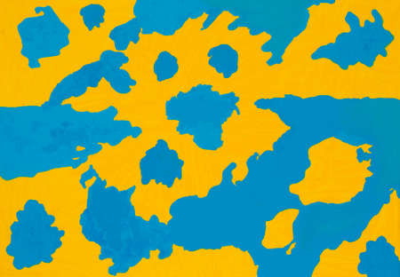 Abstract painting in light blue and yellowの写真素材