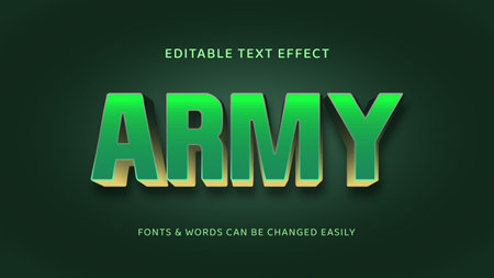 Army green and golden editable 3d text effect-01のイラスト素材