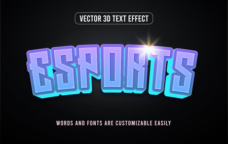Blue neon esports gaming 3d editable text effect styleのイラスト素材