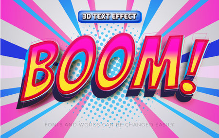 Boom comic style 3d editable text effectのイラスト素材