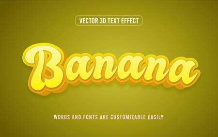 Banana fruit 3d editable text effect styleのイラスト素材