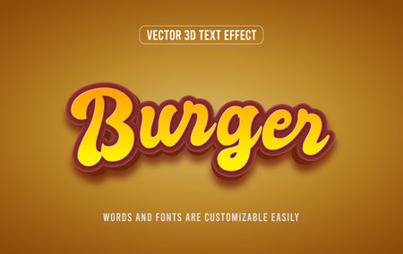 Burger 3d editable text effect styleのイラスト素材
