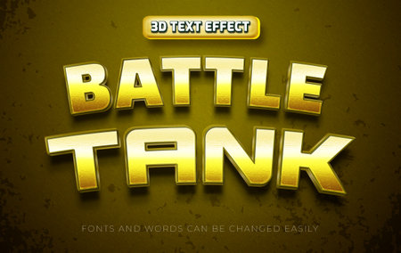 Battle tank 3d editable text effect style