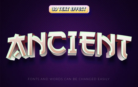 Ancient 3d editable text effect style