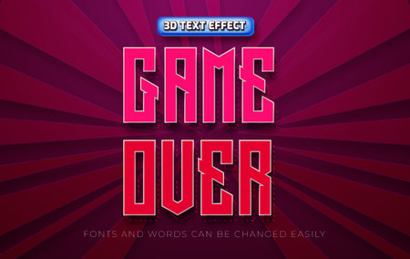 Game over 3d editable text effect styleのイラスト素材