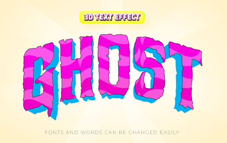 Ghost cartoon 3d editable text effect styleのイラスト素材