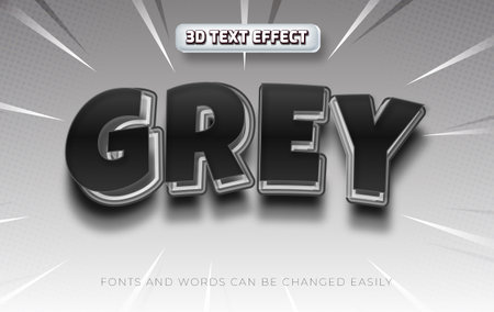 Grey 3d editable text effect templateのイラスト素材