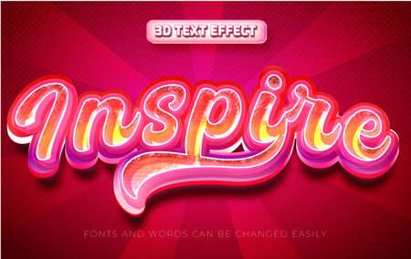 Inspire 3d editable text effect style