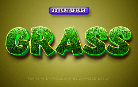 Grass 3d editable text effect style