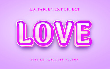 Luxury valentine love golden pink 3d editable text style effectのイラスト素材