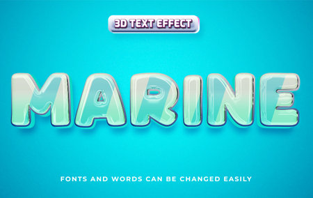 Marine 3d editable text effect styleのイラスト素材