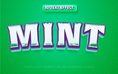 Mint fresh 3d editable text effect styleのイラスト素材