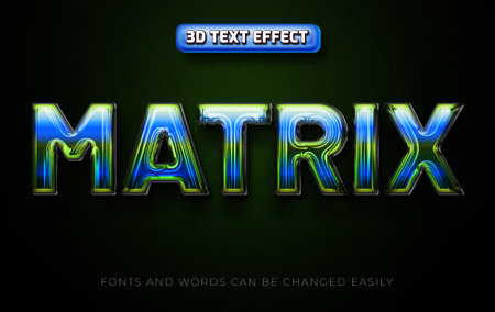 Matrix futuristic 3d editable text effect style