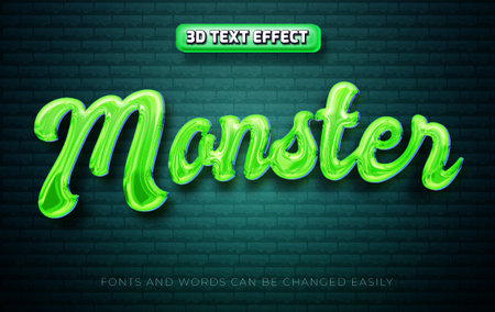 Monster 3d editable text effect styleのイラスト素材