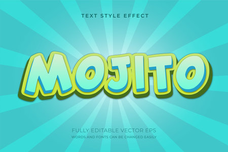 Mojito Juice fresh 3D Editable Text Style Effectのイラスト素材
