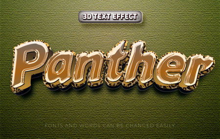 Panther animal 3d editable text effect styleのイラスト素材