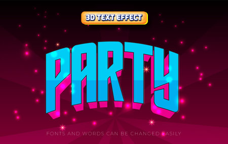 Party 3d editable text effect styleのイラスト素材