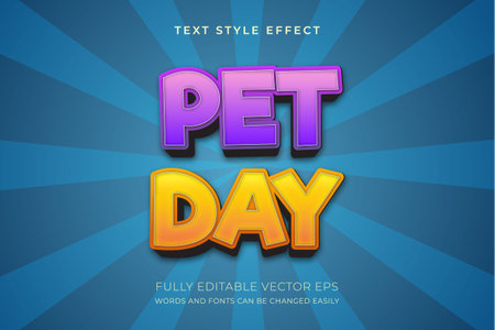 Pet Day Editable Multi color Text Style Effectのイラスト素材