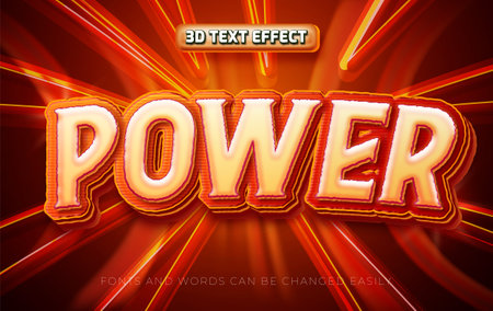 Power strong 3d editable text effect styleのイラスト素材