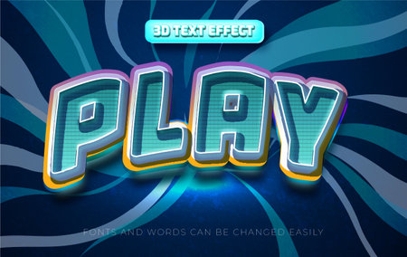Play 3d editable text effect styleのイラスト素材