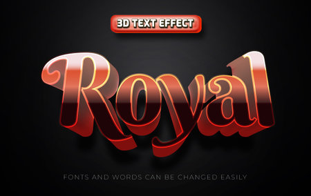 Royal 3d editable text effect styleのイラスト素材