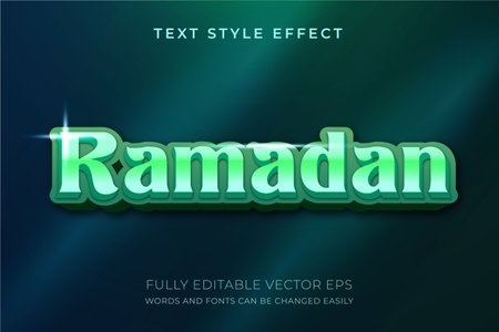 Ramadan Kareem Luxury Green Editable Text Style Effectのイラスト素材