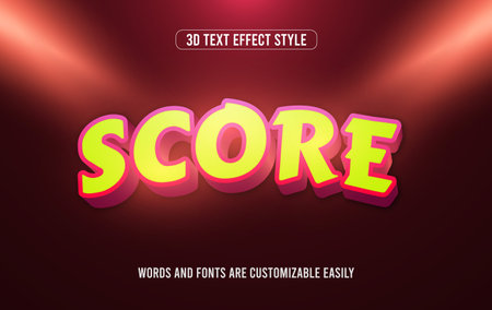 Score 3d editable vector text effect style vectorのイラスト素材