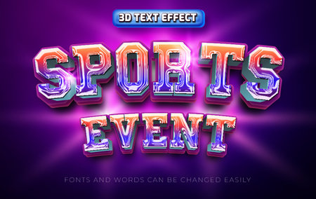 Sports event shiny 3d editable text effect styleのイラスト素材