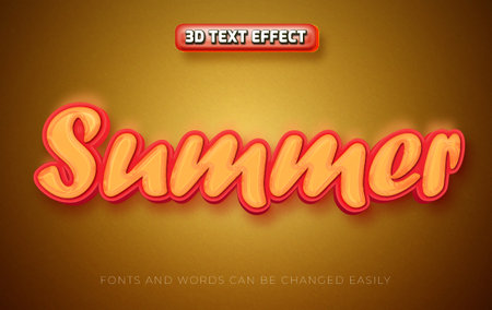 Summer 3d editable text effect style