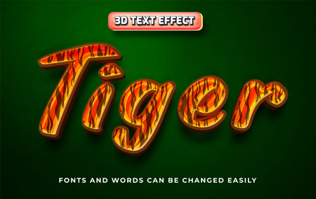 Tiger jungle 3d editable text effect styleのイラスト素材