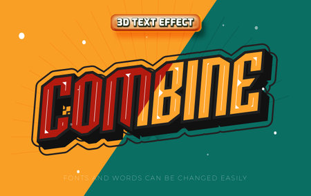 Vintage combine 3d editable text effect style