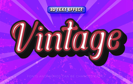 Vintage grunge 3d editable text effect style