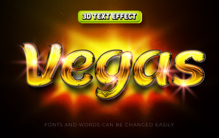 Vegas 3d editable text effect style