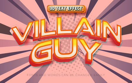 Villain guy comic style 3d editable text effect